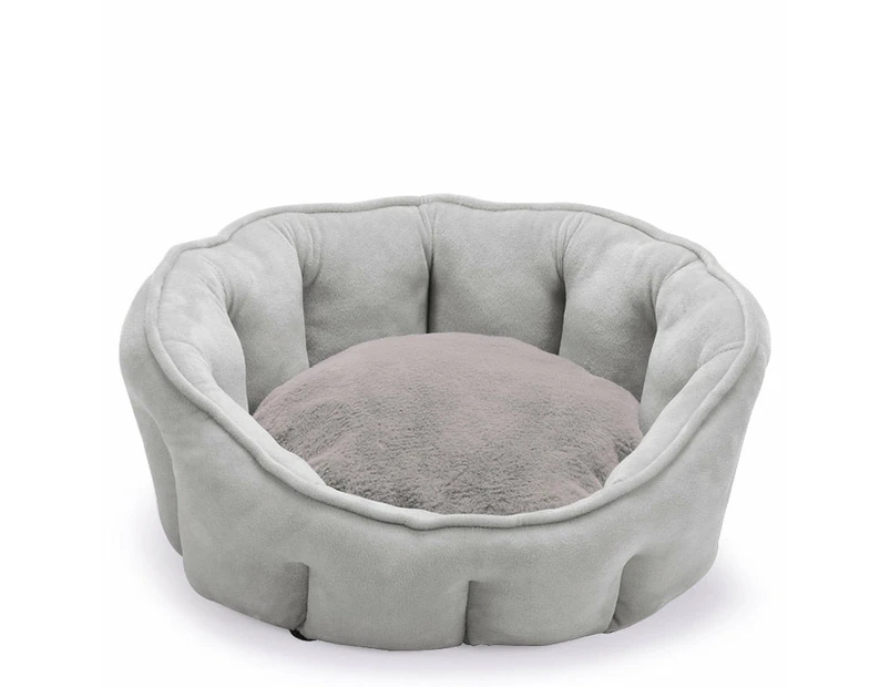 Overstuffed Bolster Soft Pet Bed - Gray