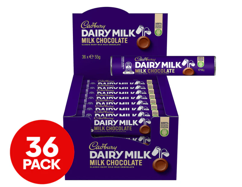 36 x Cadbury Dairy Milk Chocolate Rolls 55g