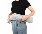 Hot Water Bottle- Bed Warm Waist Warm Back Hot Water Bottle With Super Soft Fabric Knitted Cover 2L Pure Natural Rubber-72 Cm For Back, Neck, Legs (Grey )