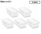 5 x Boxsweden 18x9.5cm Crystal Sort Container - Clear