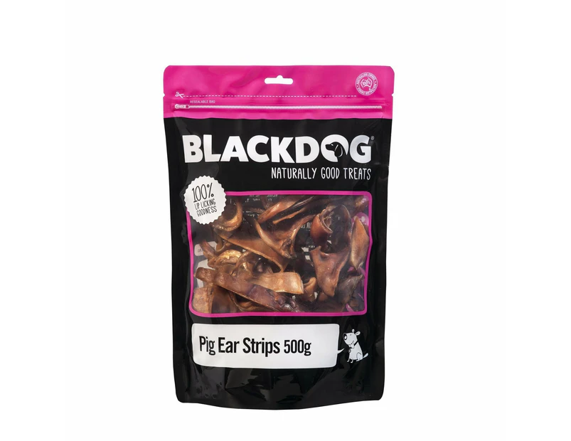 Blackdog Naturally Good Dog Food Pig Ear Strips Treats/Food/Reward/Snacks 500g