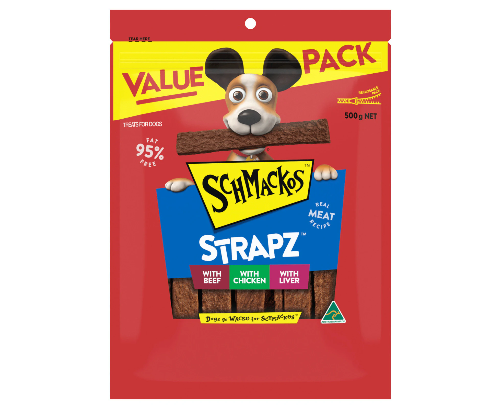 Schmackos Strapz Dog Training Treats Variety Pack 4 x 500g