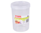 4 x Décor 1L Food Fresh Screw Top Round Container - Clear