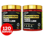 2 x BSc HydroxyBurn Shred Thermogenic Pre-Workout Powder Lemon Lime 300g / 60 Serves