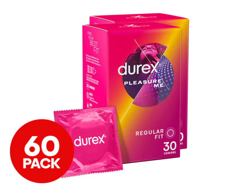 2 x 30pk Durex Pleasure Me Ribbed & Dotted Condoms