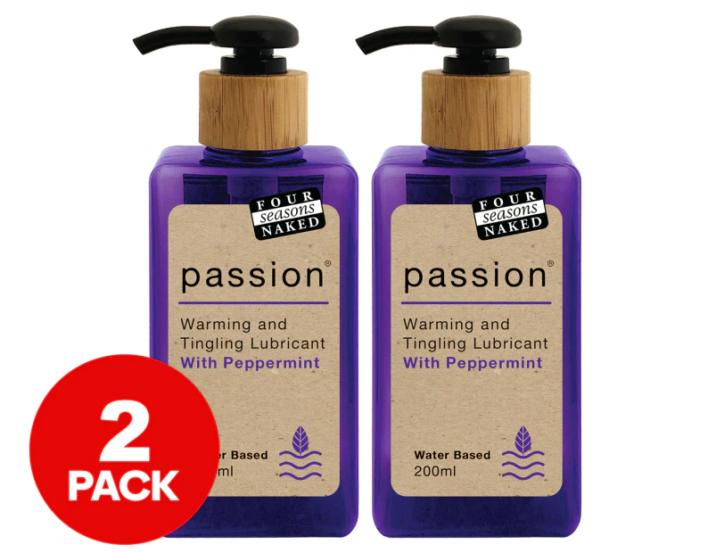 2 x Four Seasons Passion Lubricant Peppermint 200mL