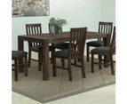 1X Dining Table 180cm Medium Size with Solid Acacia Wooden Base in Chocolate Colour