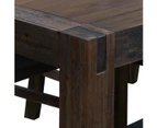 1X Dining Table 180cm Medium Size with Solid Acacia Wooden Base in Chocolate Colour