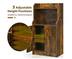 Giantex 2 Doors Storage Cabinet 2-Tier Display Bookshelf w/Adjustable Shelf Home Office Bookcase