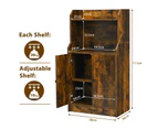 Giantex 2 Doors Storage Cabinet 2-Tier Display Bookshelf w/Adjustable Shelf Home Office Bookcase