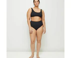 Target Crinkle High Waist Swim Bikini Briefs - Black