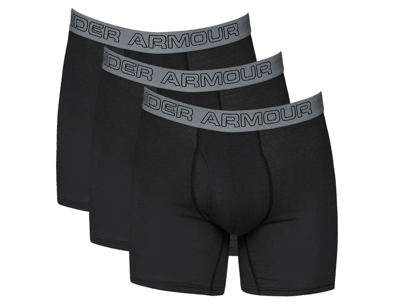Under Armour Men's UA Charged Cotton 6 Boxerjocks 3-Pack - Black