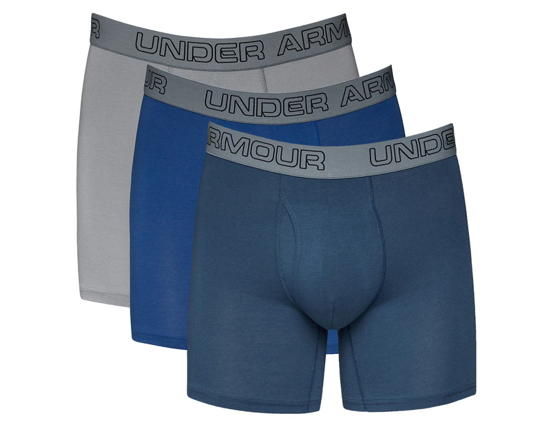 Under Armour Men's UA Charged Cotton 6 Boxerjocks 3-Pack - Tech  Blue/Indigo/Steel<!-- -->
