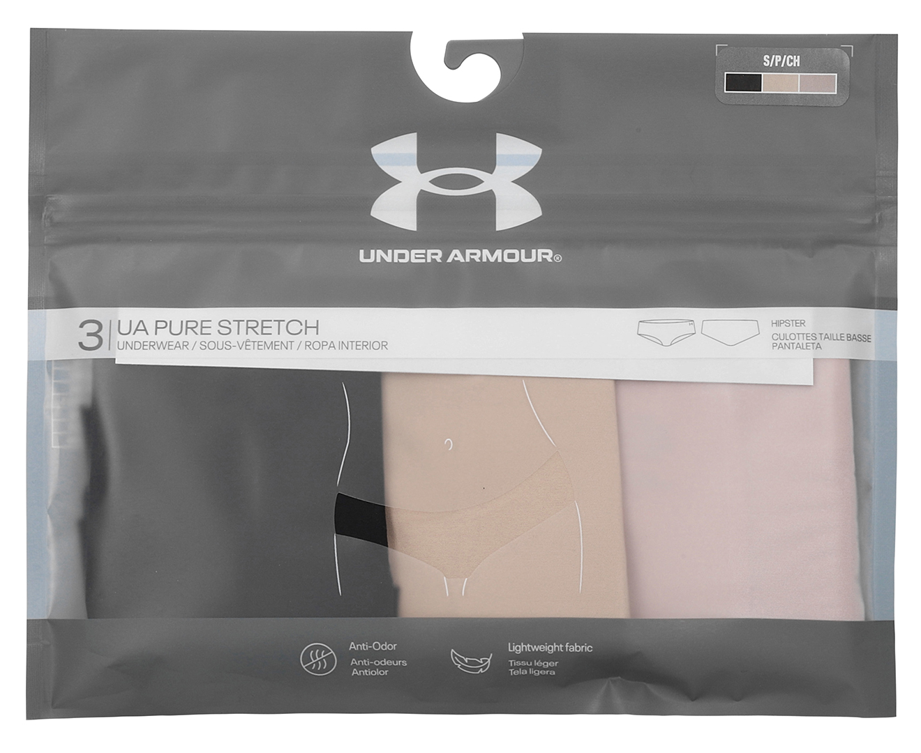 Under Armour Women's UA Pure Stretch Hipster Briefs 3-Pack - Mauve/Pink/Ash  Plum