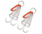 2pcs Stainless Steel Octopus Deck Peg Spiral Shaped Rope Buckle Camping Tools