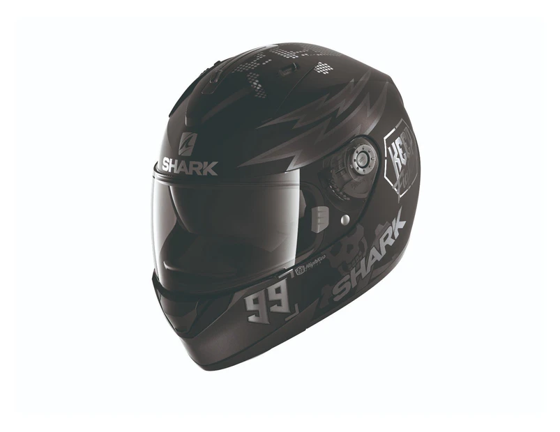 Shark Ridill 1.2 Catalan Bad Boy Mat Motorcycle Helmet - Black/Anthracite/Silver