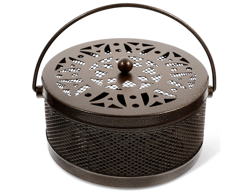Mosquito Coil Box with Lid Practical Round Hollow Mosquito Coil Burning Box  Circle Incense Box