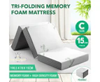 Foldable Foam Mattress Single Trifold Sofa Bed Extra Thick Sleeping Floor Mat Portable Camping Travel Cushion Bamboo Cover