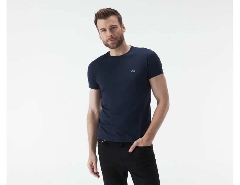 Lacoste Men's Short Sleeve Crew Neck Tee / T-Shirt / Tshirt - Navy Blue