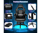 Giantex 150kg Gaming Office Chair w/Vibration Massage Backrest & Footrest High Back Ergonomic Premium Executive Recliner Home Office Black