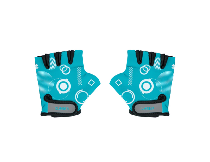 Globber TODDLER Gloves (XS) - Teal Shapes - Teal Shapes