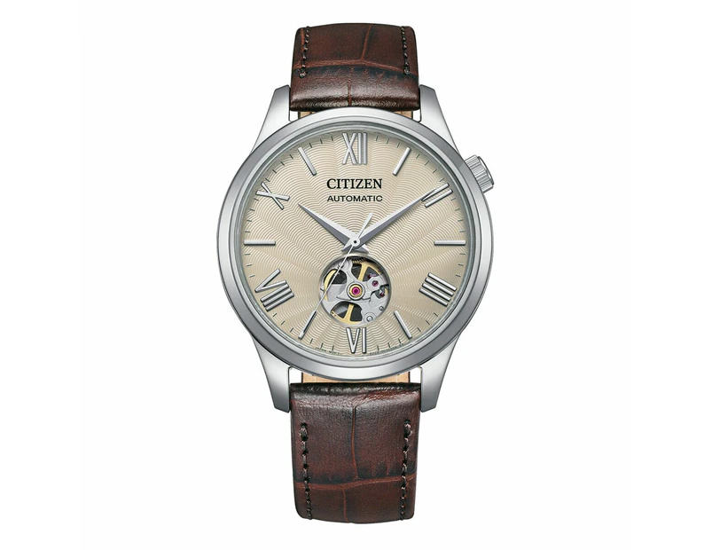 Citizen Dress NH9130-17A Silver and Brown Men's Watch - Silver