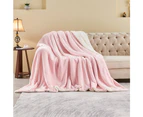 LINENOVA Sherpa Fleece Warm Blanket -220x240cm - Pink