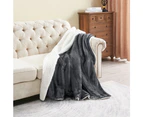 LINENOVA Sherpa Fleece Warm Blanket -220x240cm - Charcoal