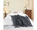 LINENOVA Sherpa Fleece Warm Blanket -220x240cm - Charcoal