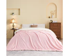 LINENOVA Sherpa Fleece Warm Blanket -220x240cm - Pink