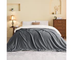 LINENOVA Sherpa Fleece Warm Blanket -220x240cm - Charcoal