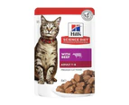 Hills Cat Adult Beef Pouches 12X85G