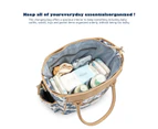 Diaper Bags Pattern Printing Shoulder Messenger Multifunctional Big Bag Maternity Handbag Nappy - Blue+White