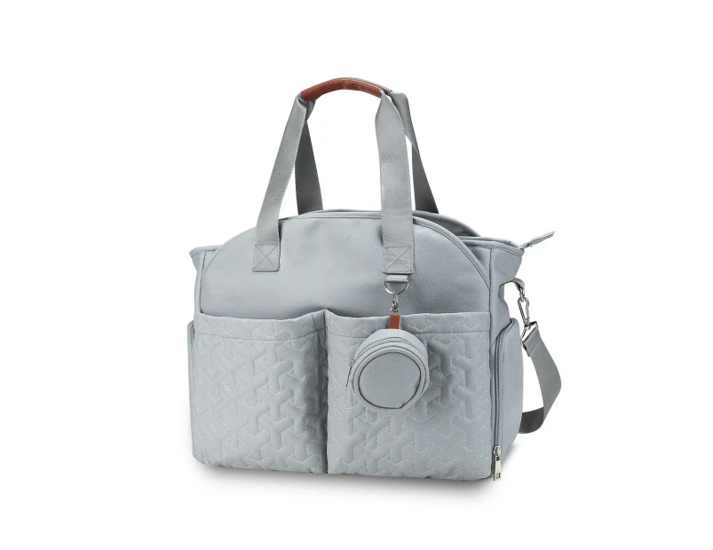 Diaper Bag Tote with Pacifier Case, Large Travel Diaper Tote for Mom and Dad - Light Blue