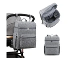 Diaper Bag Backpack with Stroller Straps, Large Capacity Travel Backpack Lightweight - Grey