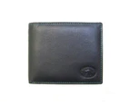 Adori KWC3165 Mens Wallet Contrast stitching Black Kangaroo leather - Black with Green Contrast Stitch