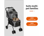 Pawz 2-tier Pet Stroller Double Dog Pram Cat Carrier Travel Pushchair Foldable