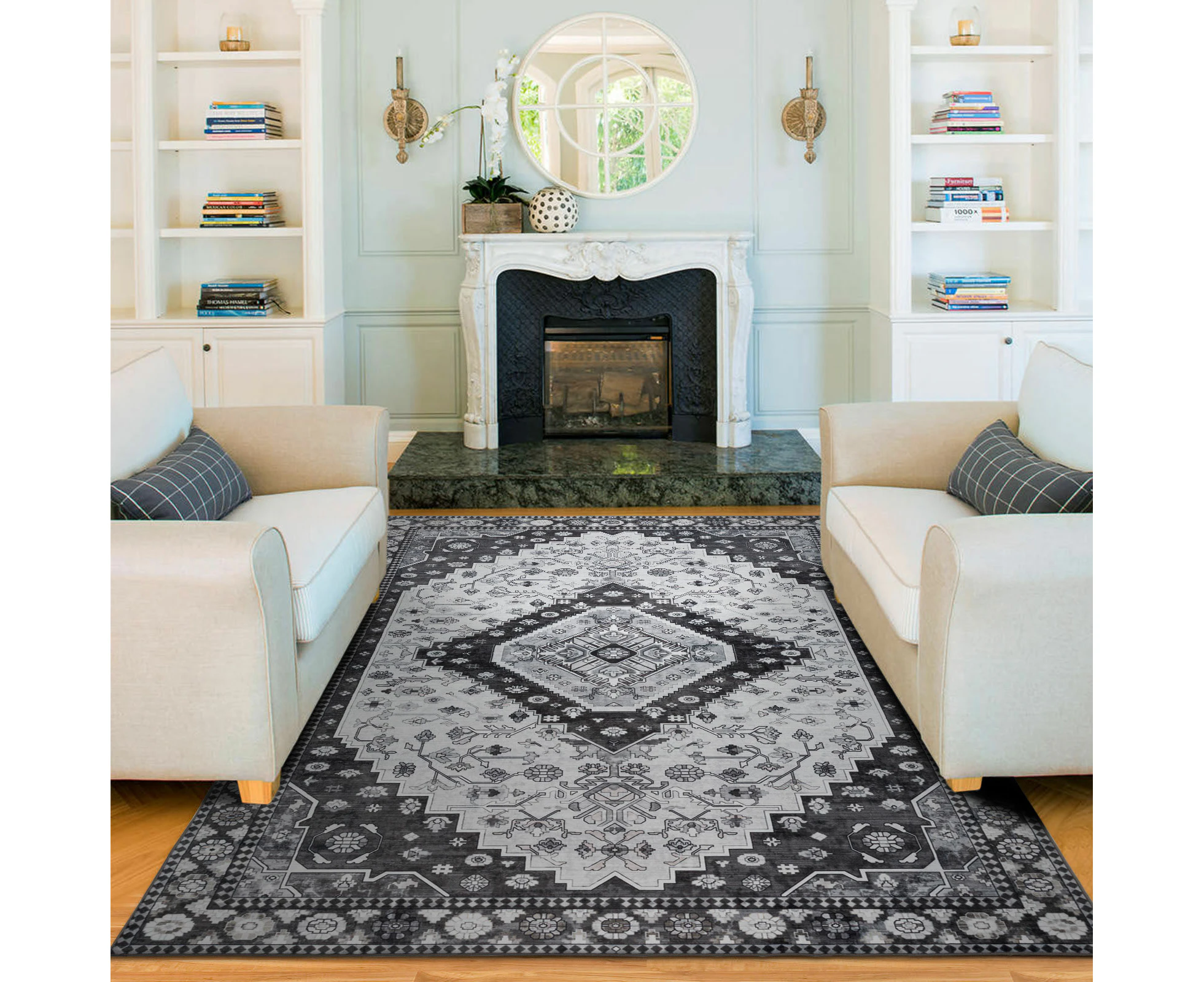 Extra Large Rugs Charcoal Black Diamond Kilim Lounges Carpet Plush Rug 240x340cm