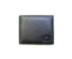 Adori KWC2095 Mens Wallet Contrast stitching Black Kangaroo leather - Black with Green Contrast Stitch