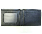 Adori KWC2095 Mens Wallet Contrast stitching Black Kangaroo leather - Black with Green Contrast Stitch