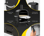 Costway 2-Layer Pizza Oven Portable BBQ Grill Pizza Maker Charcoal Wood Fired w/Waterproof Cover&Pizza Stone