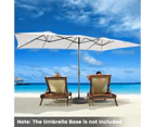 Costway 4.3M Outdoor Umbrella Anti-UV Patio Umbrellas Sunshade Metal Frame All Weather w/Crank Handle Beige