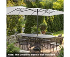 Costway 4.3M Outdoor Umbrella Anti-UV Patio Umbrellas Sunshade Metal Frame All Weather w/Crank Handle Beige