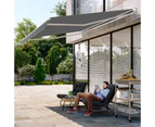 Costway Arm Awning Retractable Anti-UV Sunshade Windoor Door Rain Cover Shield Outdoor Canopy Grey