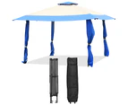 Costway 393x393cm Pop-Up Gazebo Party Wedding Marquee Outdoor Event Tent Adjustable w/Double Roof Blue