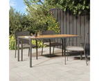 vidaXL Garden Table 190x90x75 cm Poly Rattan and Acacia Wood Grey