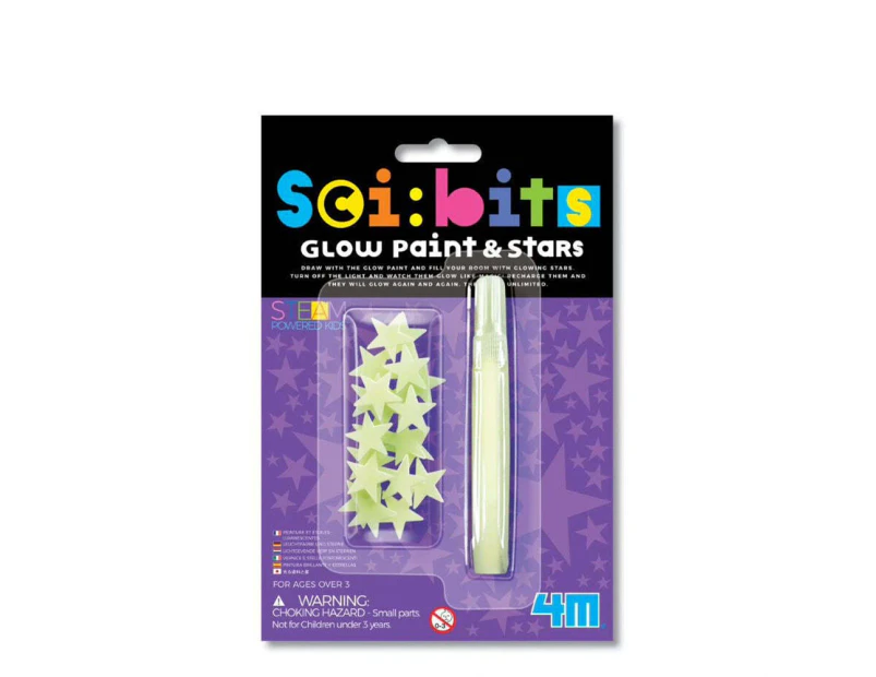4M Sci:Bits Glow in the Dark Paint and Stars Educational Kids Fun Activity 3y+