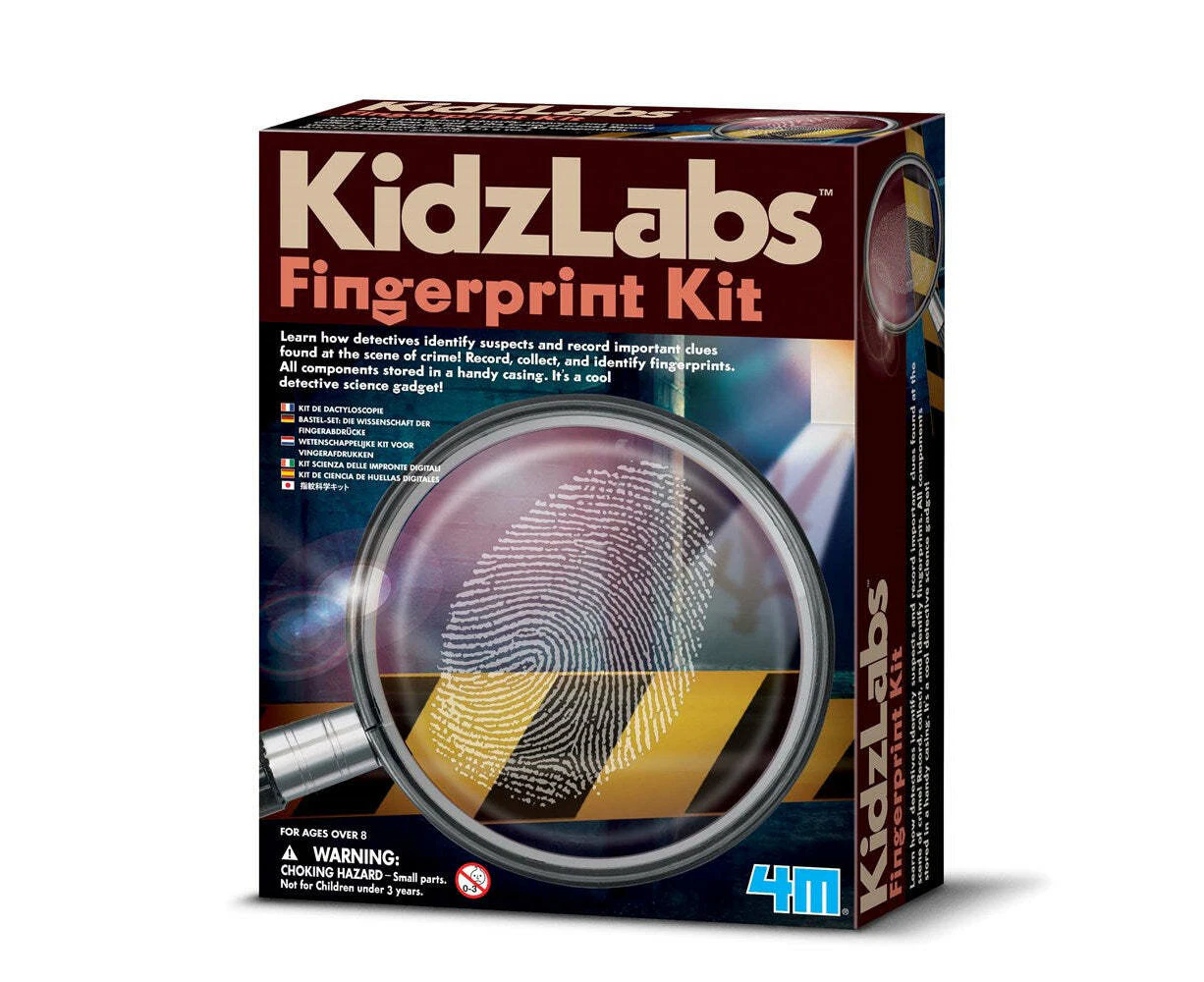 4M KidzLabs Detective Fingerprint Kit Clues Crime Scene Kids Interactive Toy 8y+