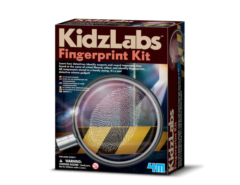 4M KidzLabs Detective Fingerprint Kit Clues Crime Scene Kids Interactive Toy 8y+