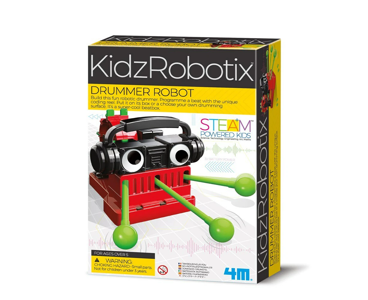 4M KidzRobotix Drummer Robot DIY Build Coding Techniques Kids Learning Toy 5y+